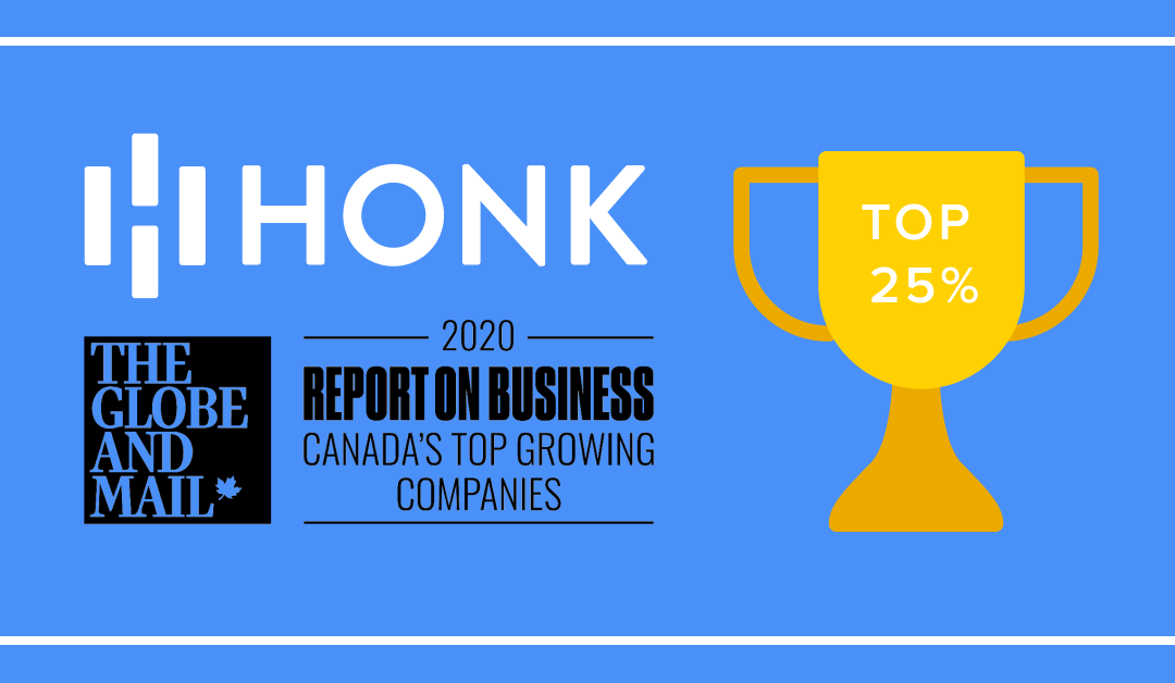 HONK Places in the Top 25% on The Globe and Mail’s Ranking of Canada’s Top Growing Companies
